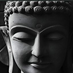 FRIZZY ARTS Black & Grey Buddha Religious Printed Wooden Wall Art-image-14