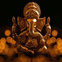 FRIZZY ARTS Black & Copper-Toned Ganesh Ji Wooden Religious Wall Art-image-28