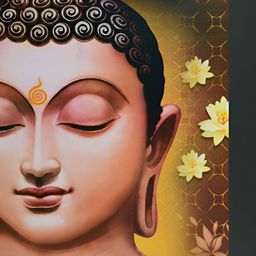 FRIZZY ARTS Black & Beige Buddha Wooden Religious Paintings Wall Art-image-59