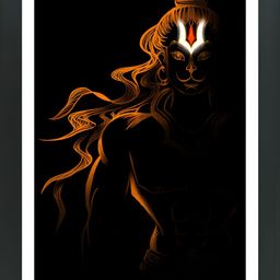 FRIZZY ARTS Black & Orange Wooden Shiva Wall Photo Frame-image-50