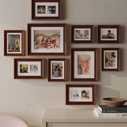 Art Street 10 Pcs Brown Printed Photo Wall Frames-image-35