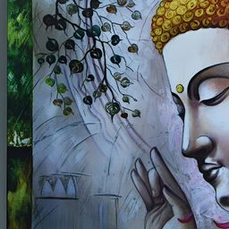 FRIZZY ARTS Black & Green Buddha Wooden Wall Art-image-43