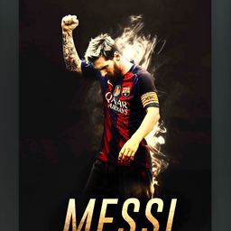 FRIZZY ARTS Black & Red Wood Lionel Messi Photographs Wall Art-image-82