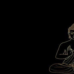 FRIZZY ARTS Black & Yellow Buddha Wooden Wall Art-image-78