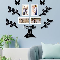 RANDOM Set Of 4 Brown Solid Photo Frames With 8 Plaques-49