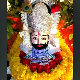 FRIZZY ARTS Black & White Khatu Shyam Ji Printed Wooden Wall Art-image-82