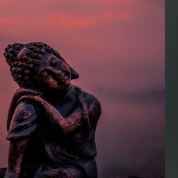 FRIZZY ARTS Brown & Black Buddha Printed Wooden Religious Wall Paintings-image-82