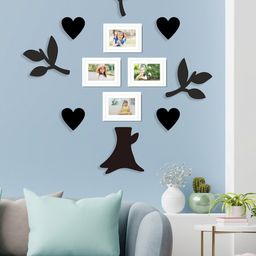 RANDOM Set Of 4 Brown Solid Photo Frames With 6 Plaques-26