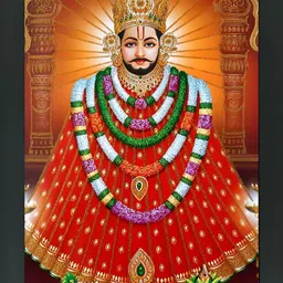 FRIZZY ARTS Black & Orange Shyam ji Wooden Framed Painting Wall Art-image-64