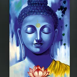 FRIZZY ARTS Blue & Yellow Religious Wooden Wall Art-image-61