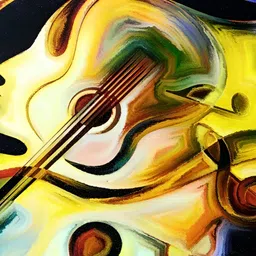 FRIZZY ARTS Black & Yellow Wooden Abstract Paintings Wall Art-image-86