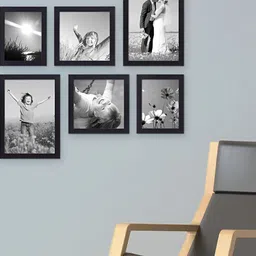 ArtzFolio Black 6Pcs Wooden Wall Photo Frames-image-88