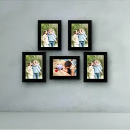 ArtzFolio Black 5Pcs Wooden Wall Photo Frames-image-45