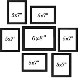 Stuthi Arts Black 7 Pieces Wood Wall Photo Frames-image-32