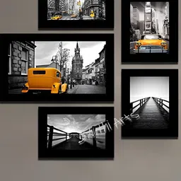 Stuthi Arts Black 5 to 7 Pieces Wood Wall Photo Frames-25