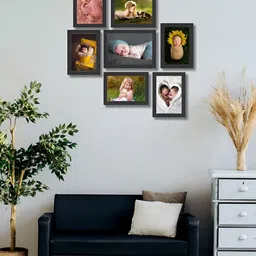 Stuthi Arts Black 7 Pieces Wooden Wall Photo Frames-image-23