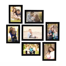 Stuthi Arts Black 7 Pieces Wooden Wall Photo Frames-image-31