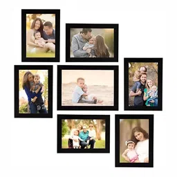Stuthi Arts Black 7 Pieces Wooden Wall Photo Frames-image-29