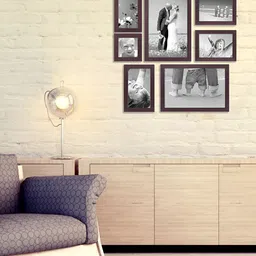 ArtzFolio Brown 7 Pieces Wooden Wall Photo Frames-14