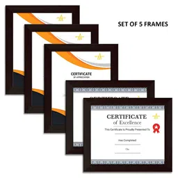 ArtzFolio Brown & White 5Pcs Wooden Wall Photo Frames-image-27
