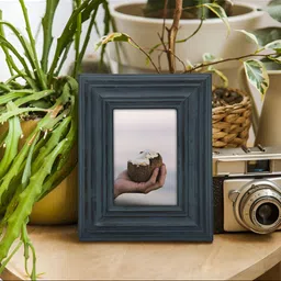 House of Sajja Blue Wooden Table Photo Frame-31