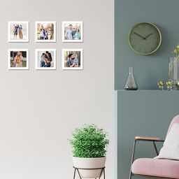 RANDOM Set of 6 White Solid Individual Photo Frames-60