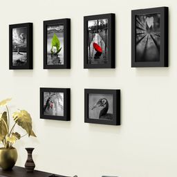 RANDOM Set Of 6 Black Solid Collage Photo Frames image 1