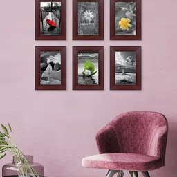 RANDOM Set Of 6 Brown Solid Collage Photo Frames image 1