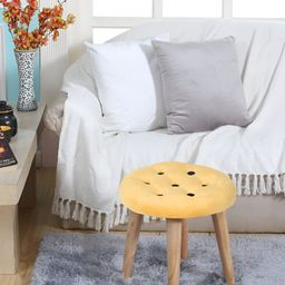 Shadowkart Yellow & Beige Round Wooden Ottomans-image-94