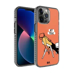 DailyObjects Black & Orange Not Today Stride 2.0 iPhone 12 Pro Max Back Case image 1