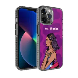 DailyObjects Purple No thanks Printed iPhone 12 Pro Max Back Case image 1