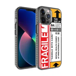 DailyObjects Red & White Fragile Stride Printed iPhone Pro Max Phone Case image 1