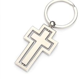 deethyas fashion Lord Jesus Cross 360 degree Rotate Cross Keyring Keychain Key chain With Black Gift Box image 3