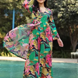 ASHEERA Abstract Hand Embroidered Tunic & Palazzos Co Ord Set-20