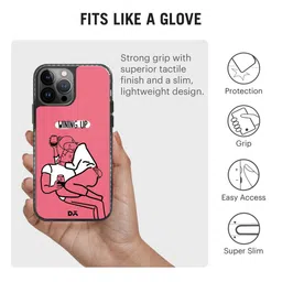 DailyObjects Black & Peach Printed Wining Up Hybrid Clear iPhone 13 Pro Phone Case image 4