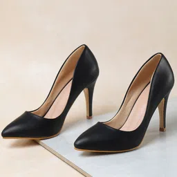Shezone Black Stiletto Pumps-14