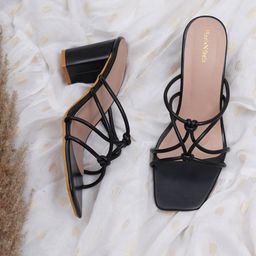 HEELSNFEELS Open Toe Block Heels-5