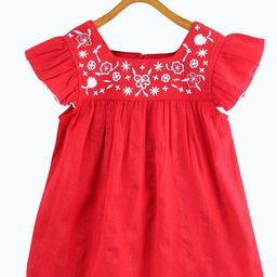 Miyo Floral Embroidered Square Neck Cap Sleeve Top-image-31