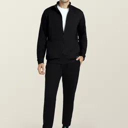 XYXX Cruze Black Zip-Up Jacket and Joggers Combo Set-image-1