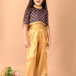 LilPicks Girls Printed Crop Top With Palazzos-image-87