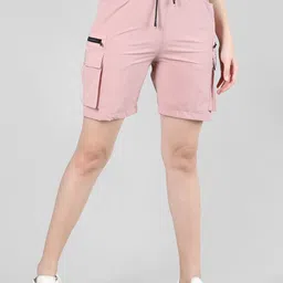 CHKOKKO Women Regular Fit Cargo Shorts-image-9