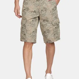 t-base Men Abstract Printed Cotton Cargo Shorts-picture-3