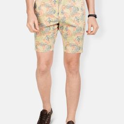 t-base Men Floral Printed Mid Rise Cotton Chino Shorts-image-51