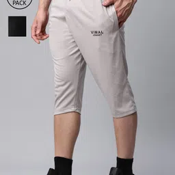 VIMAL JONNEY Men Black Training or Gym Cargo Shorts Pack of 2-image-105