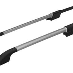 generic Malik AUTO Stylish Roof Rails (in Metal) in Rocket Curve Design (Type E) in Silver Colour with Both Legs in Black Compatible with Mahindra Bolero DI Year 2011-2022 Models (Set of 2 Pieces) image 1