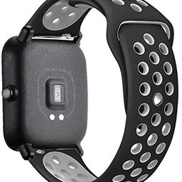 22mm Band, Strap for Noise ColorFit Ultra, ColorFit Pro 3, NoiseFit Endure, ColorFit NAV, NoiseFit Evolve, NoiseFit Active, Soft Silicon with Air Hole Straps (Black with Grey) image 1