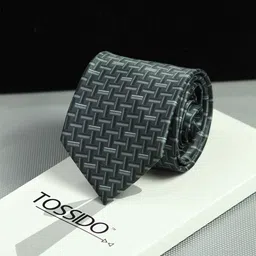 Tossido Men Grey & Black Printed Broad Tie-image-22
