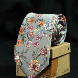 Tossido Men Grey & White Printed Broad Tie-image-29