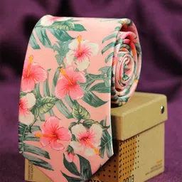 Tossido Men Pink & Green Printed Broad Tie-image-46