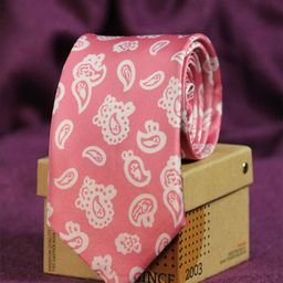 Tossido Men Pink & White Printed Broad Tie-image-83